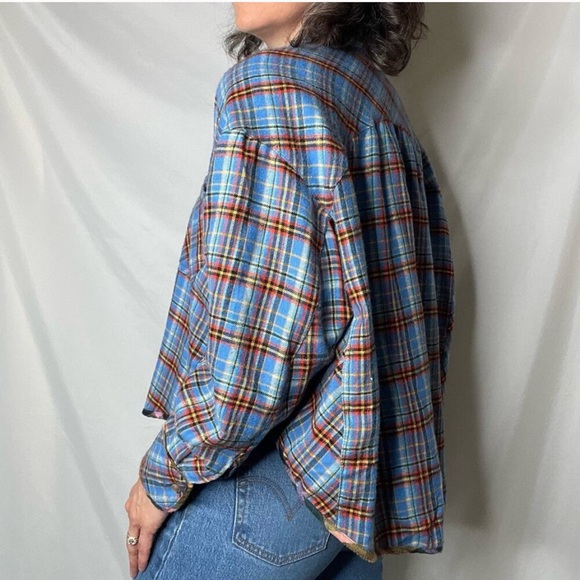 BDG Blue and Orange Oversized Polo Collar Button Down Shirt sizeXS. ordrA3 - Picture 5 of 16